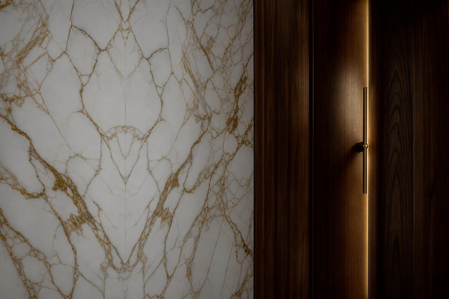 MARBLIA luxury interior with bookmatched marble wall